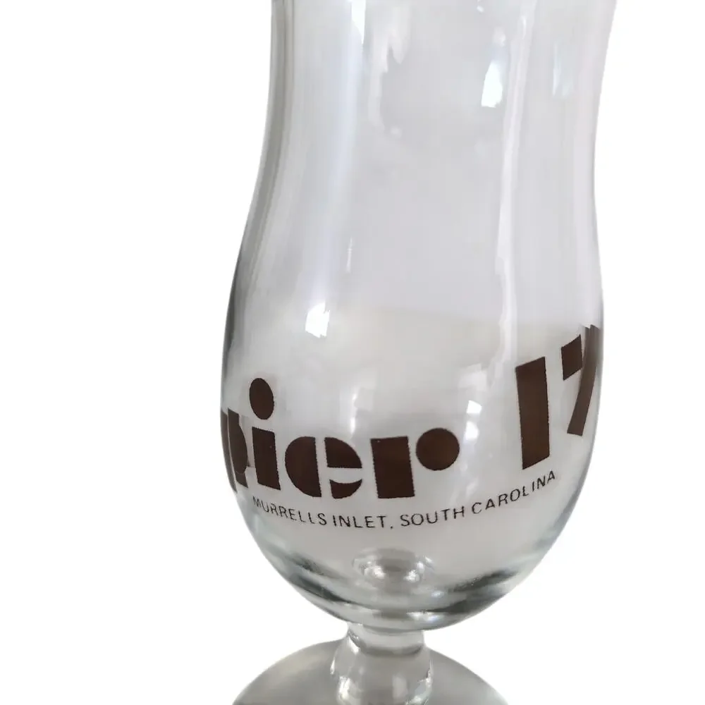 Vintage Pier 17 Murrells Inlet South Carolina Souvenir Hurricane‎ Drinking Glass